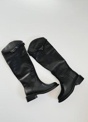 Ботфорти шкіряні чорні