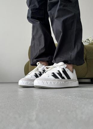 Стильні кросівки в стилі adidas adimatic white/black/grey8 фото