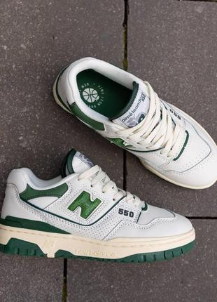 Кроссовки new balance 550 white green6 фото