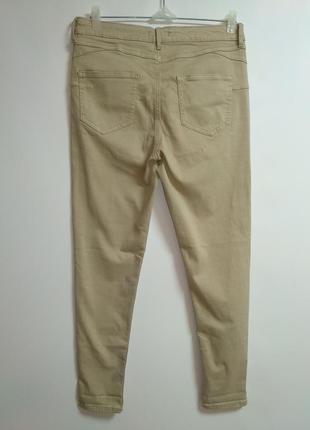 Базовые качественные стрейч джинсы цвета беж #258#6 фото