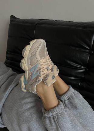 Кроссовки new balance 9060 ivory cream pink sand6 фото