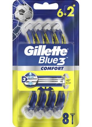 Бритва gillette blue 3 comfort одноразовая 8 шт. (7702018604319)