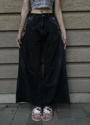 Широкие реп джинсы с принтом, джинсы бегги, drill, sk8