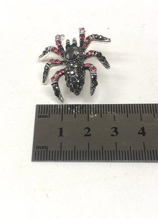 Брошка павук метал - серебро5 фото