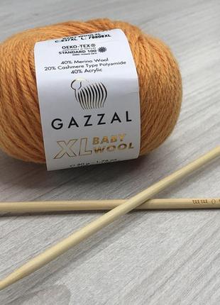 Пряжа gazzal – baby wool xl колір 837 помаранчевий1 фото