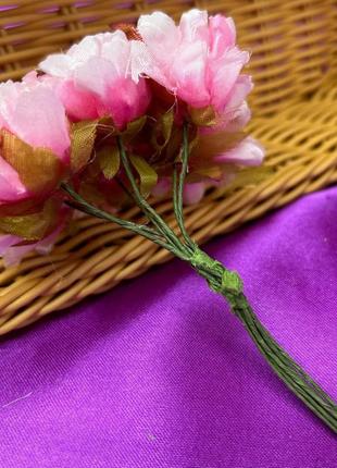 Хризантема, букет 6 цветков - розовый2 фото