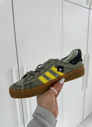 Кроссовки adidas khaki текстиль, платформа5 фото