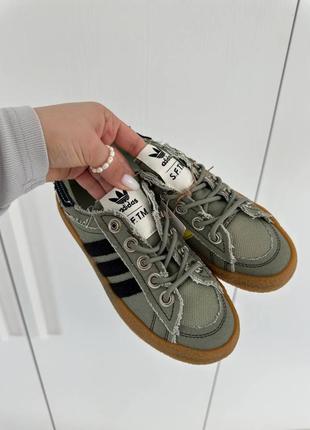 Кроссовки adidas khaki текстиль, платформа7 фото