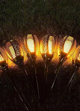 Садовый фонарь факел trueflame с эффектом пламени led на солнечной батарее3 фото