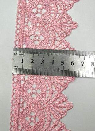 Мереживо макраме sindtex 6 см (20 м) колір-рожевий яскравий (28-y10494-5)4 фото
