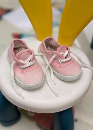 Джинсові дитячі рожеві кросівки1 фото