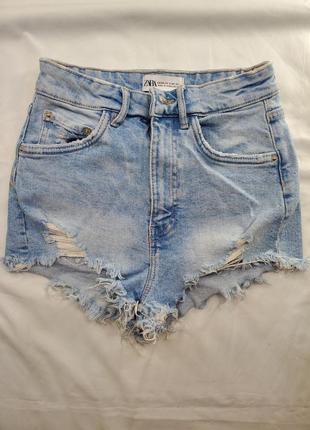 Шорты джинсовые zara женские высокая посадка