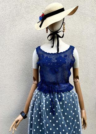 Винтаж, связанный кружево,блуза,майка,топ,ексклюзив, удобная работа