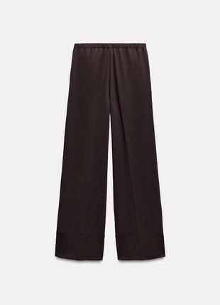 Брюки женские коричневые прямые zara new4 фото