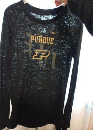 Полупрозрачный лонгслив с принтом. purdue nike dri-fit