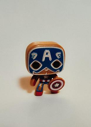 Фігурка героя marvel funko pop! holiday: gingerbread captain america (капітан америка)