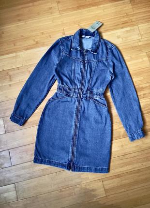 Джинсове міні-плаття на блискавці