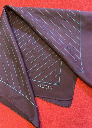 Шикарный шелковый платок gucci оригинал5 фото