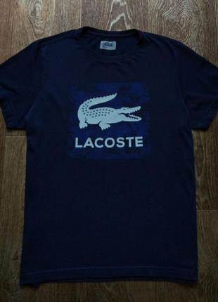 Синя чоловіча футболка світшот худі lacoste розмір m-l