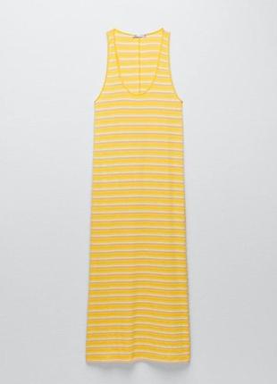 Жовта сукня у стрічку zara
