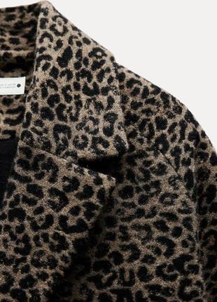 Пальто женское шерстяное леопардовое zara new7 фото