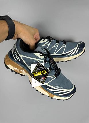 Чоловічі сині спортивні кросівки salomon xt 6 gore-tex