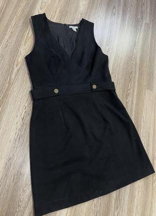 Платье черное замш h&m размер 42, l