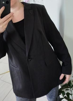 Стильный черный базовый пиджак блейзер1 фото