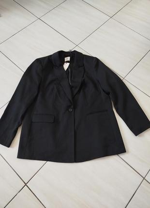 Стильный черный базовый пиджак блейзер6 фото