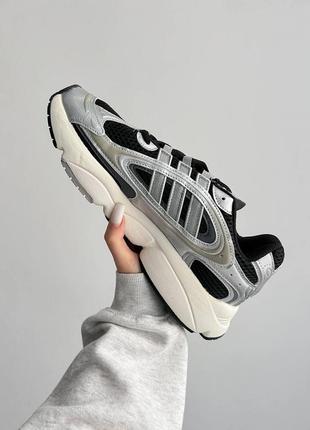 Кроссовки adidas ozmillen black silver white10 фото
