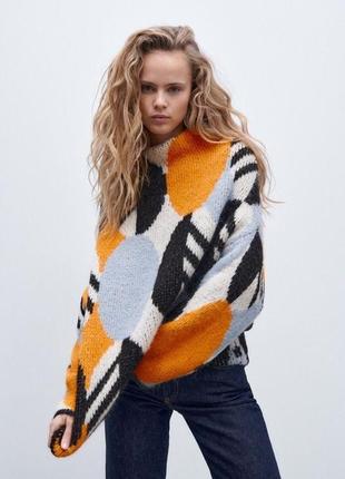 Шикарный массивный тёплый мягенький разноцветный свитер zara
