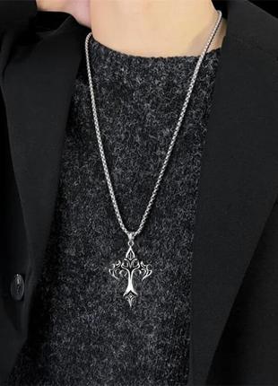 Кулон хрест готичний "полум"я" чоловічий , унісекс3 фото