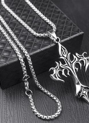 Кулон хрест готичний "полум"я" чоловічий , унісекс5 фото