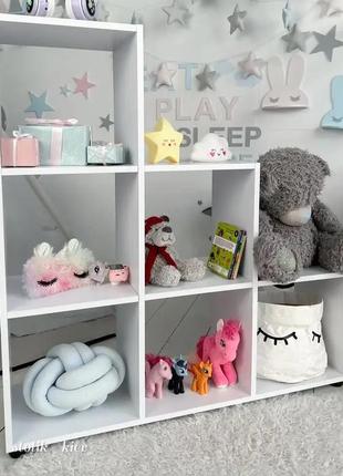 Детский стеллаж пирамидка полка для книг и игрушек (белый)