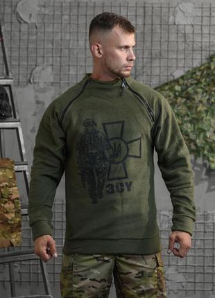 Кофта флисовая тактическая reng зсу олива! флісівка тактична чоловіча олива! осінь-зима! фліска тактична !