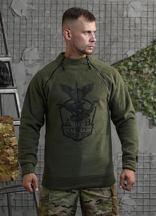 Кофта флисовая тактическая дшв олива! флісівка тактична чоловіча хакі олива дшв! осінь-зима! фліска тактична!