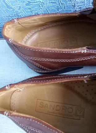 Отличные мужские кожаные  туфли люксового французского бренда sandro paris.8 фото