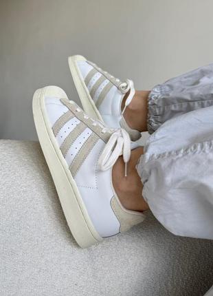 👟 кросівки   adidas superstar white/beige      / наложка bs👟