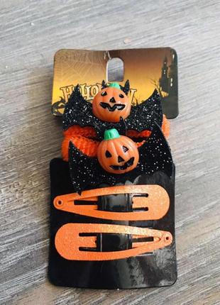 Резинки та заколки halloween. 🎃 гарбузик гарбуз для волосся заколочки шпильки аксесуари карнавальний костюм хеллоуін хелоуін хеллоуїн хелловін хеловін