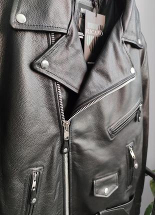 Косуха мужская классическая, кожаная куртка, байкерская куртка2 фото