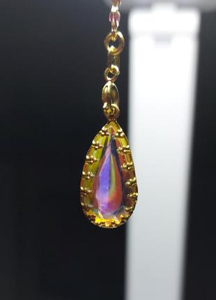 Винтажная подвеска, чехия, безель аврора бореалис.