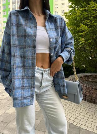 Рубашка в клетку oversize2 фото