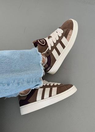 Жіночі кросівки adidas campus brown адідас кампус коричневого кольору