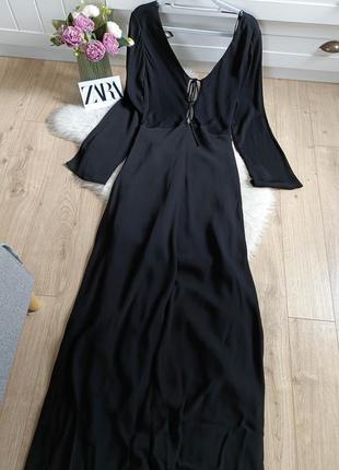Длинное платье с открытой спиной от zara, размер xl6 фото