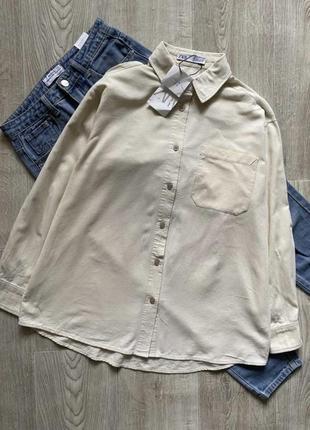 Zara вельветовая рубашка оверсайз, сорочка оверсайз, рубашка свободного кроя2 фото