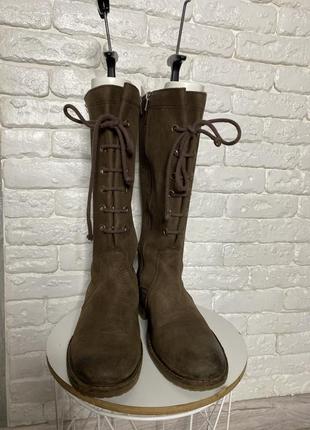Кожаные сапоги на низком ходу. из грубой кожи lumberjack 41р потолка 272 фото