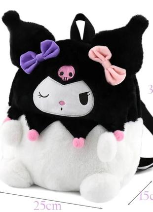 Куроми рюкзак 30 х 25 см sanrio аниме kuromi плюш мягкий