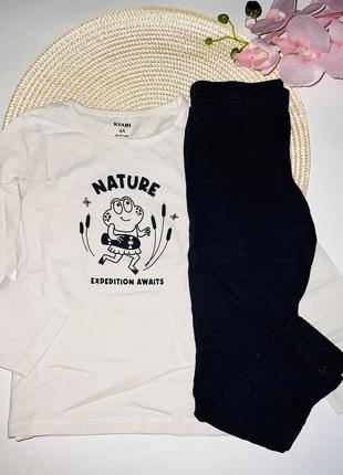 Коттоновая пижама: брюки + реглан/на размер: 98/107