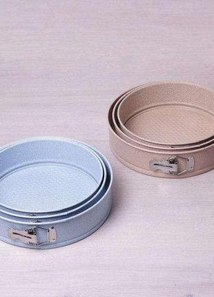 Набір роз'ємних форм для випічки з вуглецевої сталі з мармуровим антипригарним покриттям kamille km-6031