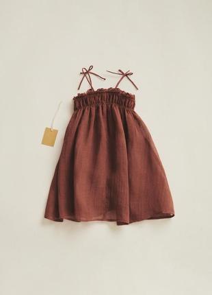 Платье сарафан на девочку коричневое zara new3 фото